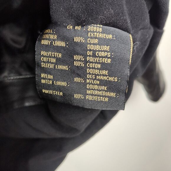 Marc New York Leather Full-Zip Coat Men's Large Black Lined Long Sleeves Pockets - Picture 7 of 7